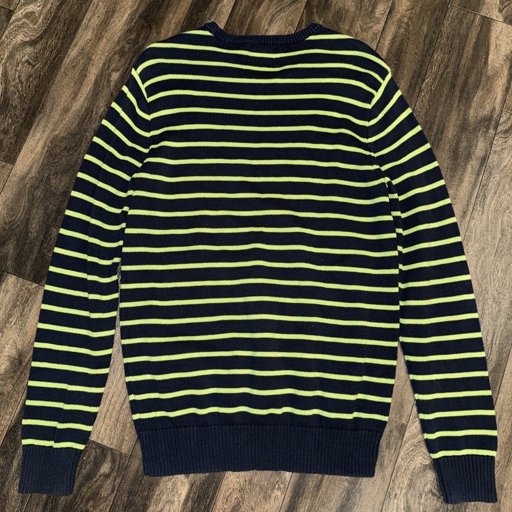 American Eagle Y2K Athletic Fit Striped Pullover Crewneck Sweater Men's Size LT - Picture 8 of 8